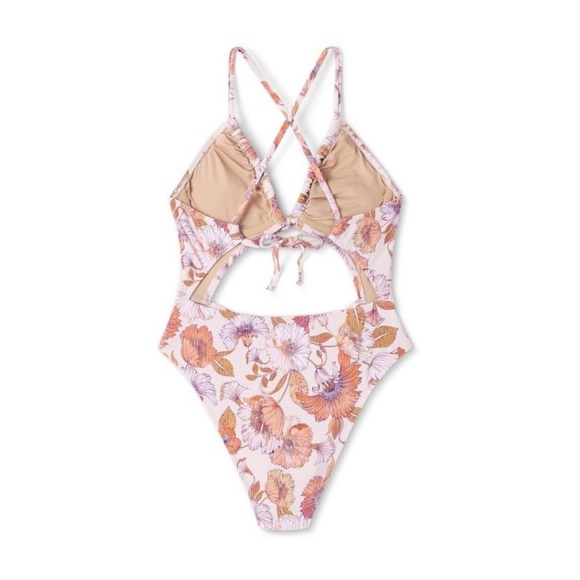 Shade and Shore Swimsuit Ribbed Plunge Front Cut Out One Piece Swimsuit - Picture 7 of 8